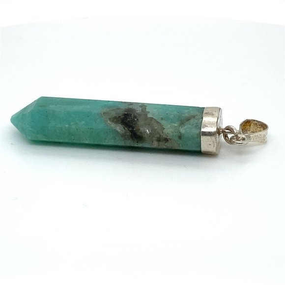 Amazonite 33.00ct Solid 925 Sterling Silver Pendant - Picture 4 of 7